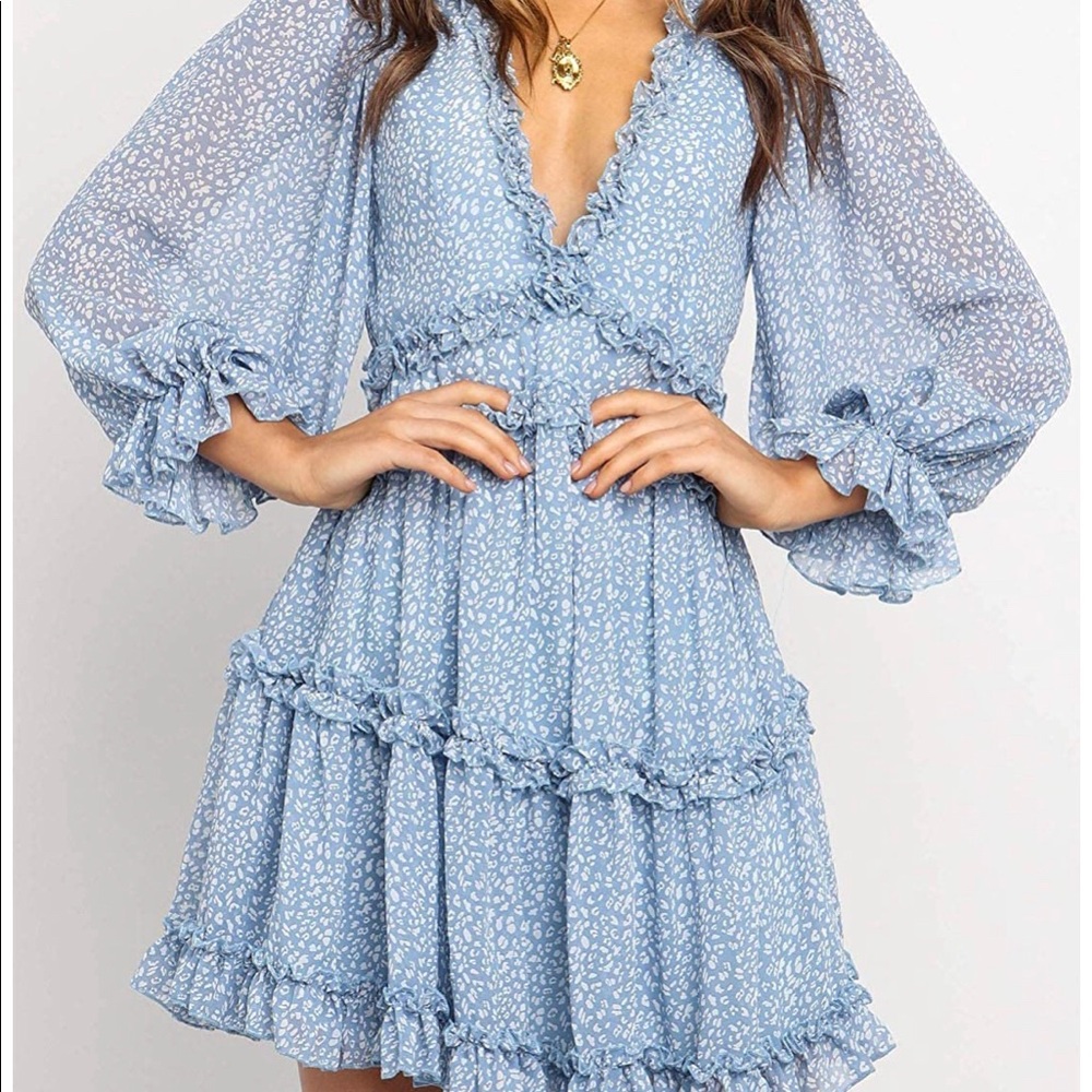 Backless Ruffled Mini Dress | XL